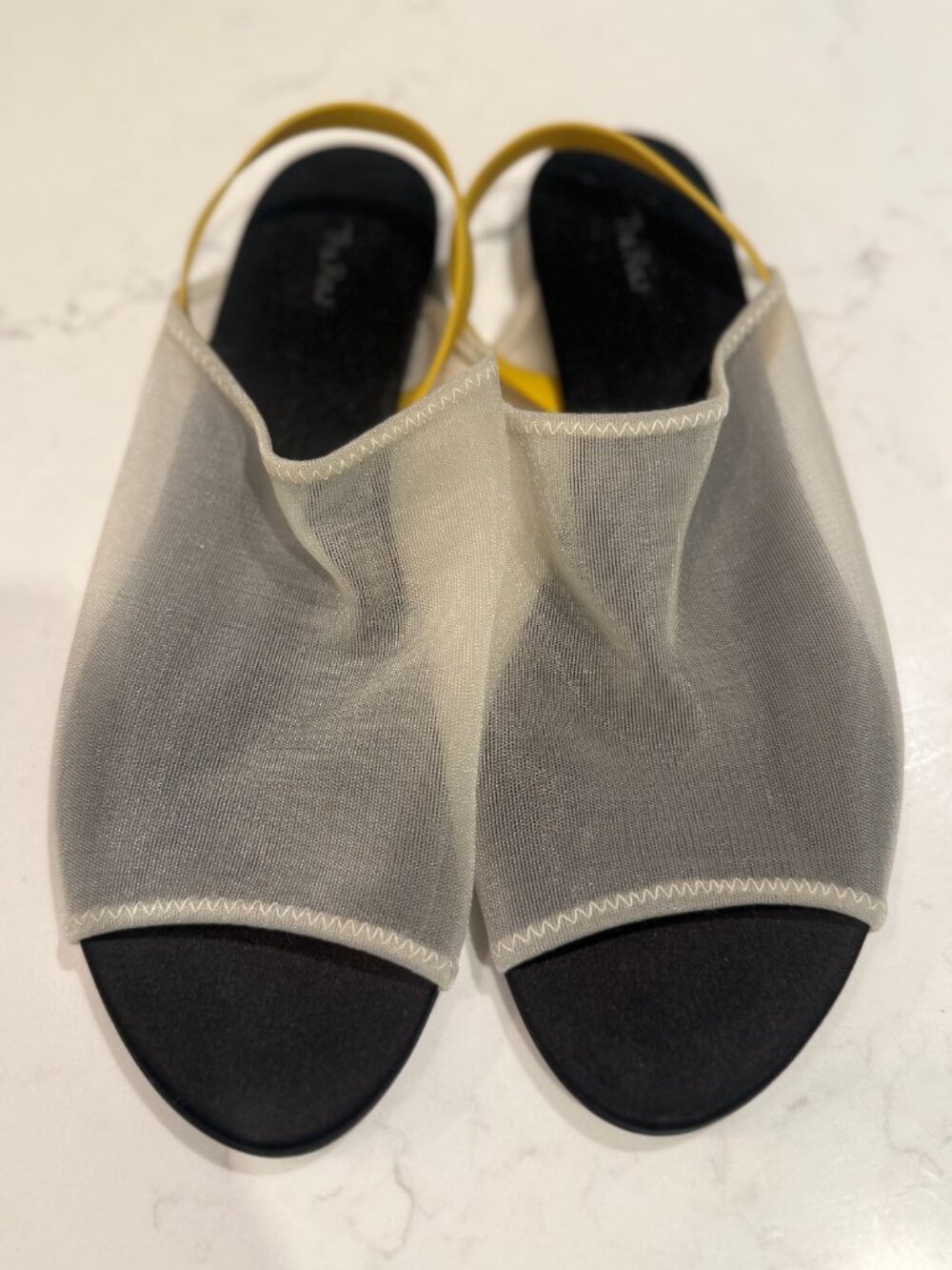 THE ROW Clear Mesh Slingback Flat Sandals - Picture 2 of 4